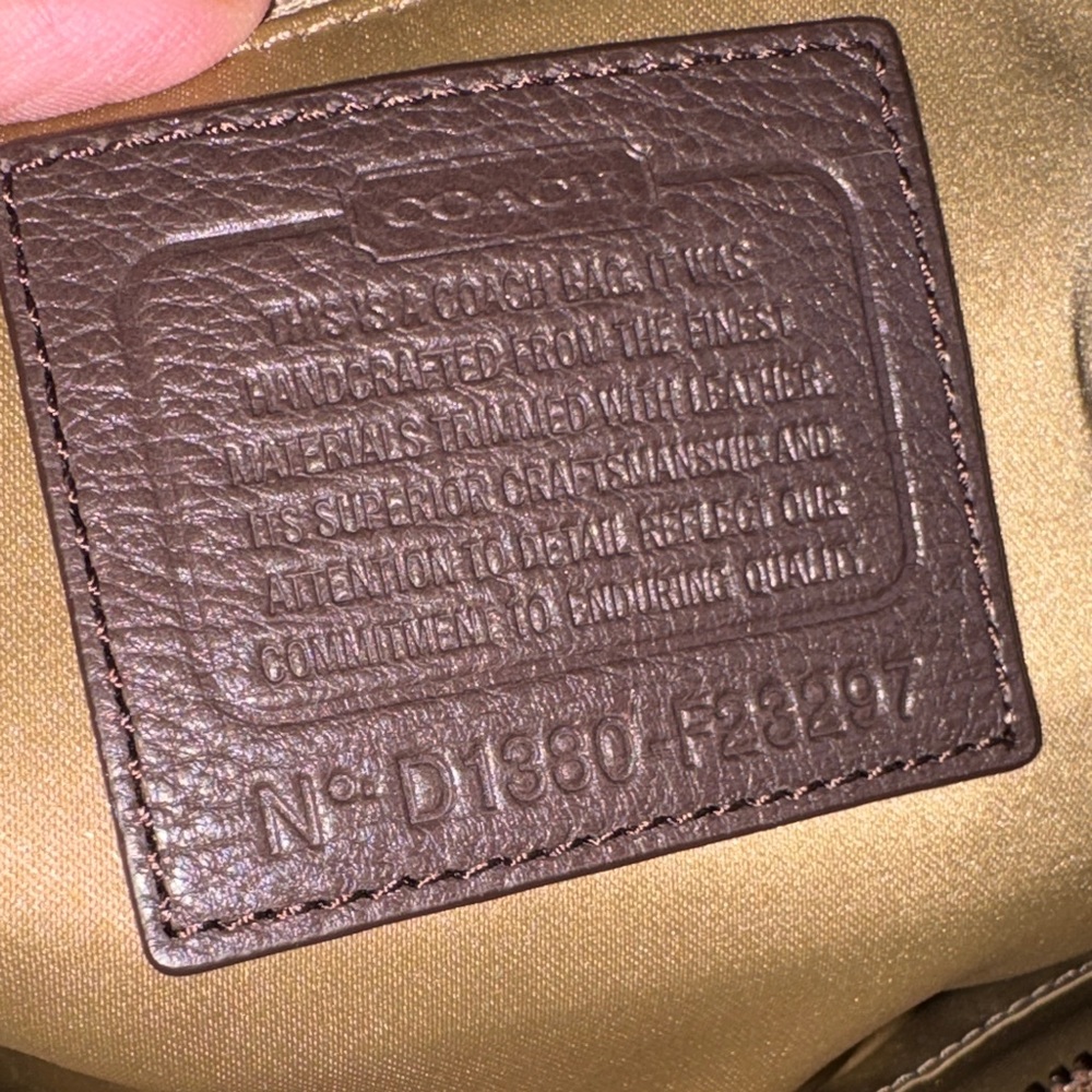 Coach Signature Canvas Tote in Khaki and Brown with Leather Trim - Picture 10 of 10
